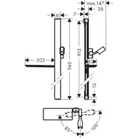 Unica Drążek prysznicowy E 90 cm z wężem HANSGROHE 27640400