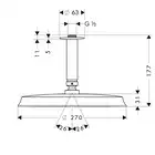 Raindance Classic Głowica prysznicowa 240 1jet z przyłączem sufitowym HANSGROHE 27405000