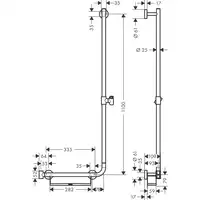 Unica Drążek prysznicowy Comfort 110 cm, Prawy HANSGROHE 26404400