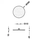 Natrysk sufitowy z kolankiem Matowa czerń TRES 13413730NM