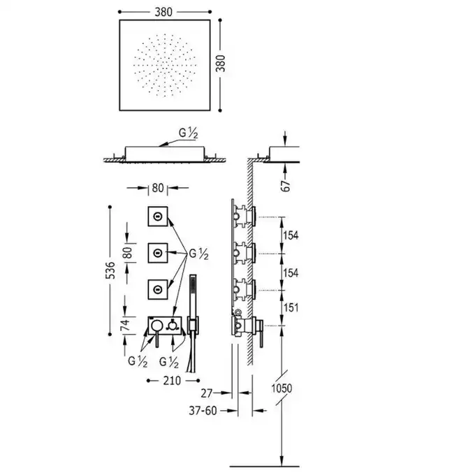 Jednouchwytowa bateria podtynkowa 3V Chrom TRES 21027309