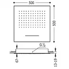 Natrysk sufitowy ze stali nierdzewnej Antical Stal TRES 29995501AC