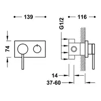 Jednouchwytowa bateria podtynkowa 3V Chrom TRES 21027399