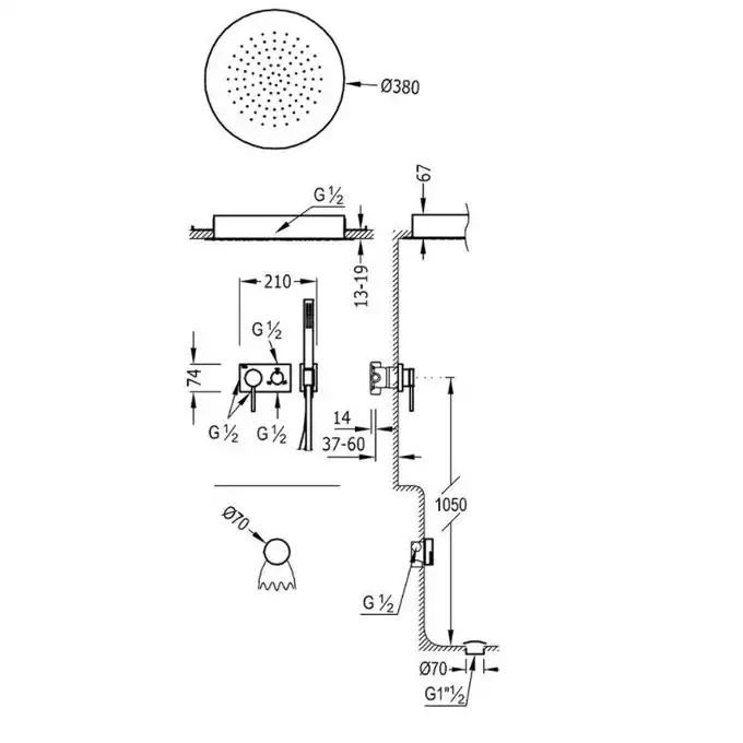 Jednouchwytowa bateria podtynkowa 3V Chrom TRES 21027310