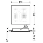 Natrysk sufitowy ze stali nierdzewnej Antical Stal TRES 134944AC