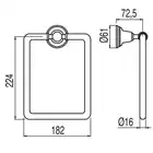 Wieszak na ręcznik, kwadratowy Mosiądz z efektem postarzenia matowy TRES 02463609LM