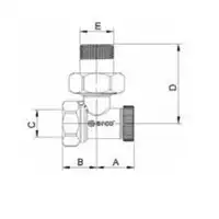 TEIDE PLUS zawór grzejnikowy powrotny kątowy, 1/2GZ x 1/2GW, chromowany, metalowa nakrętka ARCO 507305