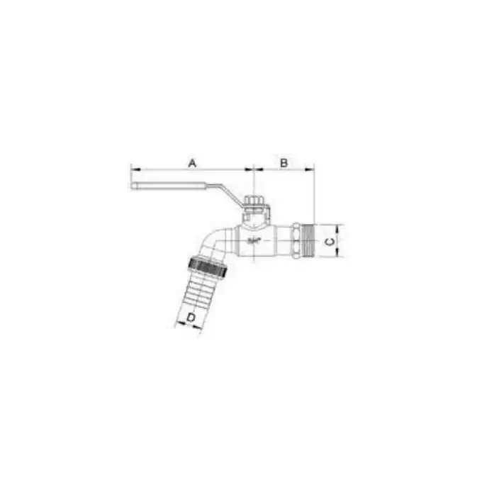 SENA zawór czerpalny, 1GZ x 1 1/4GZ x 25, uchwyt rączka ARCO 155105