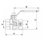 MINO zawór kulowy gazowy, 3/4GW x 3/4GW, uchwyt rączka ARCO P0103