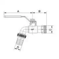 SENA zawór czerpalny, 1/2GZ x 3/4GZ x 15, uchwyt rączka ARCO 155103