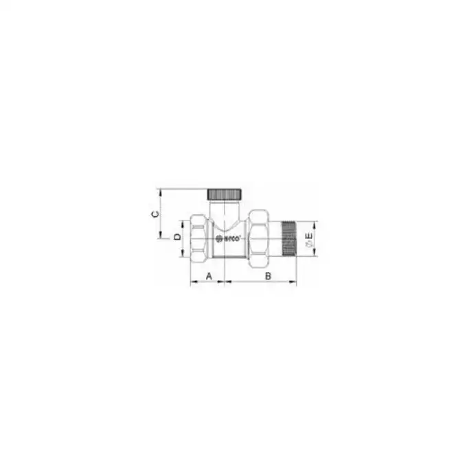 TEIDE PLUS zawór grzejnikowy powrotny, prosty, 1/2GW, chromowany (metalowa nakrętka) ARCO 507365