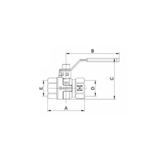 MINO zawór kulowy gazowy, 1 1/2GW x 1 1/2GW, uchwyt rączka ARCO P0106