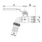 JARDIN zawór czerpalny, 3/4GZ x 3/4GZ x 20, uchwyt rączka ARCO 00403