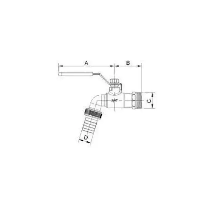 JARDIN zawór czerpalny, 1/2GZ x 3/4GZ x 15, uchwyt rączka ARCO 00413