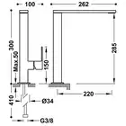 Bateria zlewozmywakowa stojąca wylewka 34x10 mm Matowa czerń TRES 006486NM