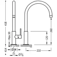 Bateria zlewozmywakowa stojąca Stal TRES 06254201AC