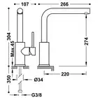 Bateria zlewozmywakowa stojąca Stal TRES 06243601AC