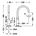 Bateria umywalkowa wylewka 22x22 mm Matowa biel TRES 00660702BM