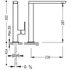 Bateria zlewozmywakowa stojąca wylewka 34x15 mm Matowa czerń TRES 20044001NM