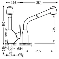 Bateria zlewozmywakowa stojąca Chrom TRES 03944401