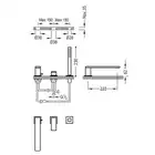 Bateria wannowa trzyotworowa z słuchawka antical Stal TRES 00616103AC