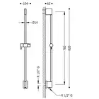 Drążek przesuwny z ujęciem wody w ścianie Ø 14 mm dł. 760 mm Chrom TRES 03493199