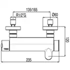 Bateria wannowa Chrom TRES 181474