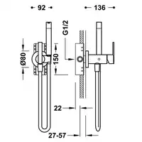 Bateria podtynkowa do bidetu lub WC Chrom TRES 181222