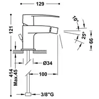 Bateria bidetowa Chrom TRES 20412001D