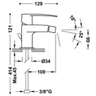 Bateria bidetowa Chrom TRES 20412001D