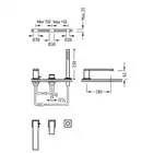 Bateria wannowa trzyotworowa z słuchawka antical Złoto 24K TRES 00616105OR