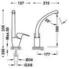 Bateria zlewozmywakowa stojąca Chrom TRES 06944001