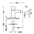 Bateria bidetowa Stal TRES 00712001AC