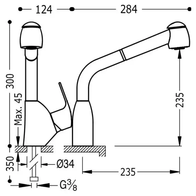 Bateria zlewozmywakowa stojąca Chrom TRES 06944401