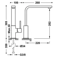 Bateria zlewozmywakowa stojąca Stal TRES 53049603