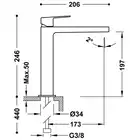 Bateria umywalkowa Stal TRES 21120301AC