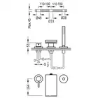 Bateria wannowa trzyotworowa MAX Chrom TRES 162161