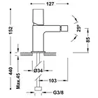 Bateria bidetowa Chrom TRES 21112002