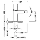 Bateria bidetowa Chrom TRES 21112002D