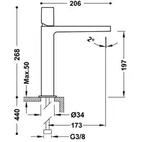 Bateria umywalkowa Stal TRES 21120302AC