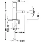 Bateria bidetowa Chrom TRES 06112001