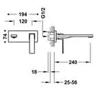 Bateria podtynkowa umywalkowa, wylewka 240 mm Matowa biel TRES 20230012BM