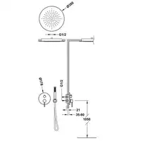 Zestaw natryskowy z baterią podtynkową Rapid-Box z regulacją strumienia Ø 380 mm Chrom TRES 26228005