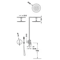 Zestaw natryskowy z baterią podtynkową Rapid-Box z regulacją strumienia Ø 300 mm Złoto 24K TRES 26228003OR