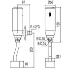 Armatura elektroniczna do pisuaru Chrom TRES 112206