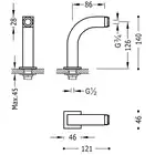 Kolanko adapter wanna–prysznic 2 sztuki z tłumikiem Chrom TRES 29987002