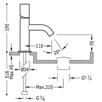 Bateria umywalkowa Czerń metalizowana szczotkowana TRES 26190301KMB