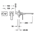 Bateria podtynkowa umywalkowa, wylewka 240 mm Stal TRES 20230002AC