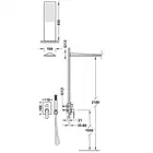 Zestaw natryskowy z baterią podtynkową Rapid-Box z regulacją strumienia 160x550 mm Złoto 24K TRES 20228005OR