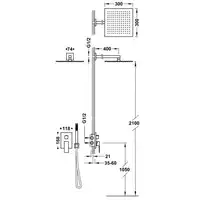 Jednouchwytowa bateria podtynkowa Rapid-Box (2-drożna) z regulacją strumienia 300x300 mm Matowe złoto 24K TRES 00628004OM